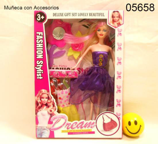 Imagen de MUÑECA TIPO BARBIE PRINCESA DREAM  C/ACC  7.25